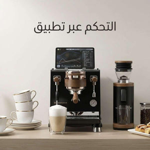 ماكينة قهوة Wendougee Data S BK | تصريف المياه يدويا أو التوصيل المباشر نصف أوتوماتيك احترافية ☕.