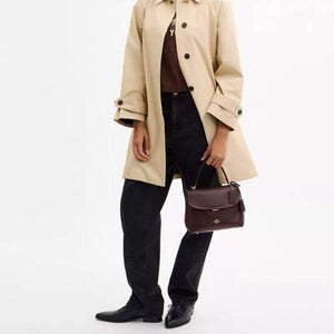 COACH Emory 25 Crossbody Leather Tote Bag Medium Coffee.