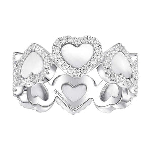 apm monaco heart to heart 925 silver ring.