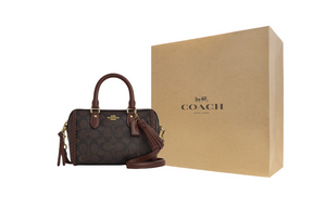 COACH Rowan 18 Tote Mini Maple Brown.