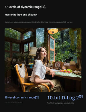 Interior lighting scene shot with DJI Osmo Pocket 4P Pro Classic Black showcasing 17 levels of dynamic range and 10-bit D-Log 2 color profile, perfect choice for anyone looking to شراء كاميرا اوزمو بوكيت 4 برو, check available سعر DJI Osmo Pocket 4P في السعودية options.