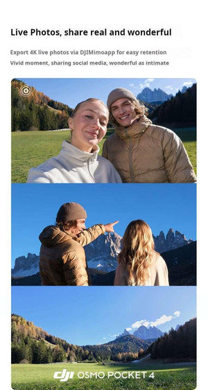 Creative travel shots and outdoor scenery captured effortlessly using the live photo mode on the DJI Osmo Pocket 4 pocket camera.