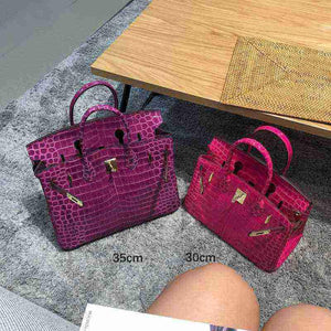 شنطة Birkin نسائية فاخرة بنقشة جلد التمساح – جودة صينية عالية.