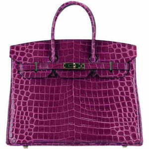 شنطة Birkin نسائية فاخرة بنقشة جلد التمساح – جودة صينية عالية.