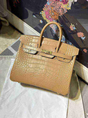 حقيبة فاخرة بتصيم Birkin - نقشة جلد التمساح - جودة صينية عالية.