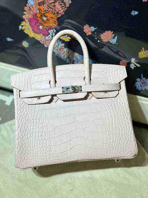 حقيبة فاخرة بتصيم Birkin - نقشة جلد التمساح - جودة صينية عالية.