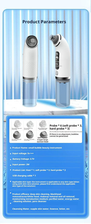 جهاز تنظيف البشرة الفقاعي بالماء والشفط Water Bubble Facial Cleaner.