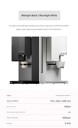 Premium Moonlight White version of the xBloom Studio Enterprise automatic commercial coffee machine isolated on a clean white background.