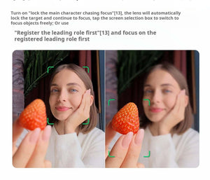 Side-by-side comparison illustrating the precise face tracking and auto-focus capabilities of the DJI Osmo Pocket 4 during close-up shots.