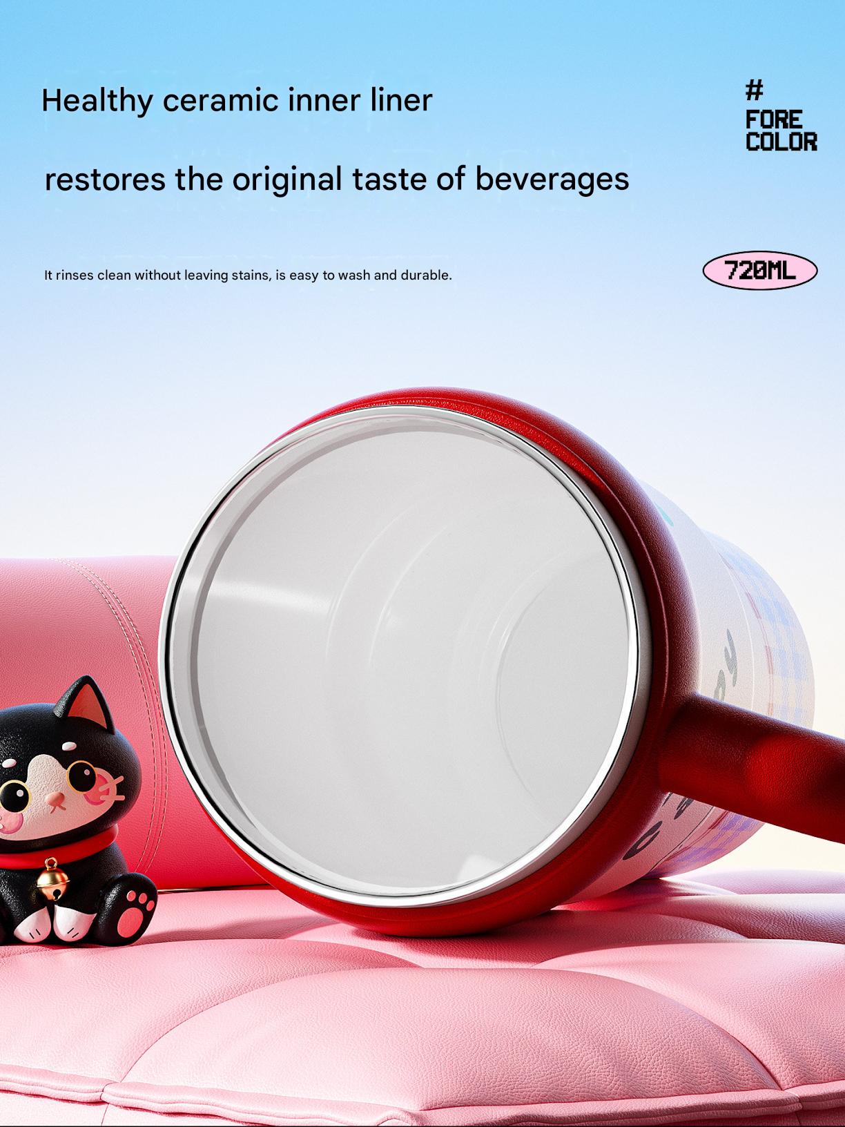 كوب عازل حراري Ceramic Liner سعة 720ML بتصاميم كرتونية لطيفة