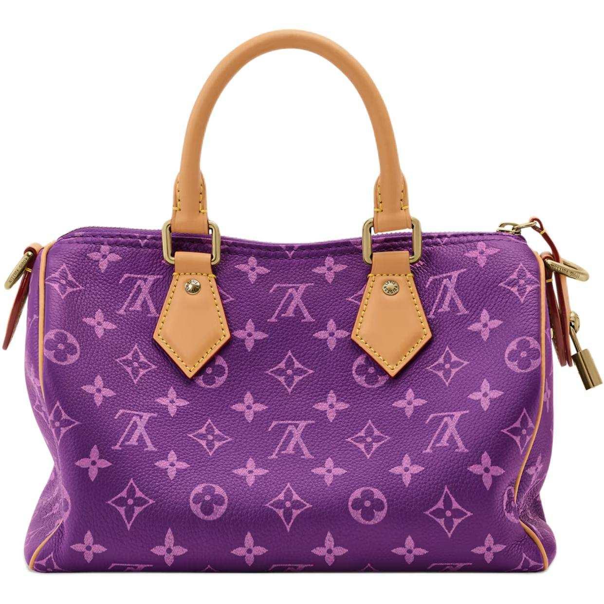 حقيبة Speedy 25 من Louis Vuitton باللون البنفسجي المميز.