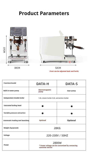 ماكينة Espresso احترافية Wendougee DATA بتحكم ذكي بالاستخلاص.
